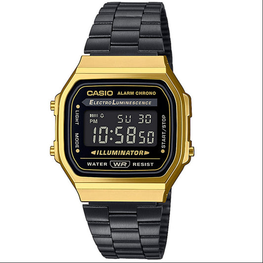 Relógio Digital Casio Dourado e Preto - A168WEGB-1B