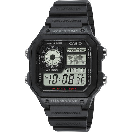 Relógio Digital Casio Preto - AE-1200WH-1A
