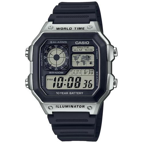 Relógio Digital Casio Prateado - AE-1200WH-1C