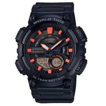 Relógio Casio World Time Preto - AEQ-110W-1A2