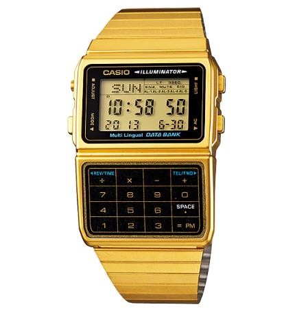Relógio Calculadora Casio Dourado - DBC-611G-1