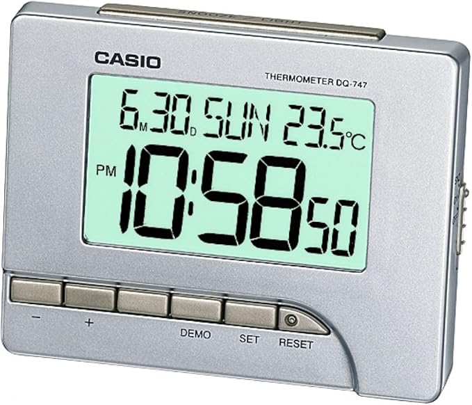 Despertador Digital Casio Cinzento - DQ-747-8