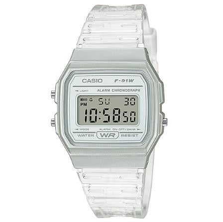 Relógio Digital Casio F-91W Transparente - F-91WS-7