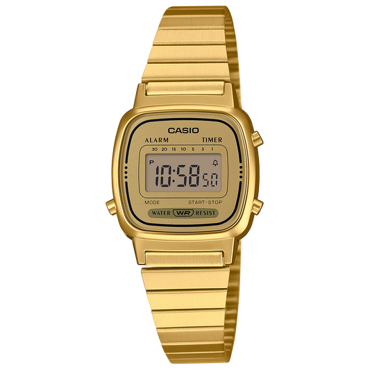 Relógio Digital Casio Vintage Dourado - LA670WGA-9