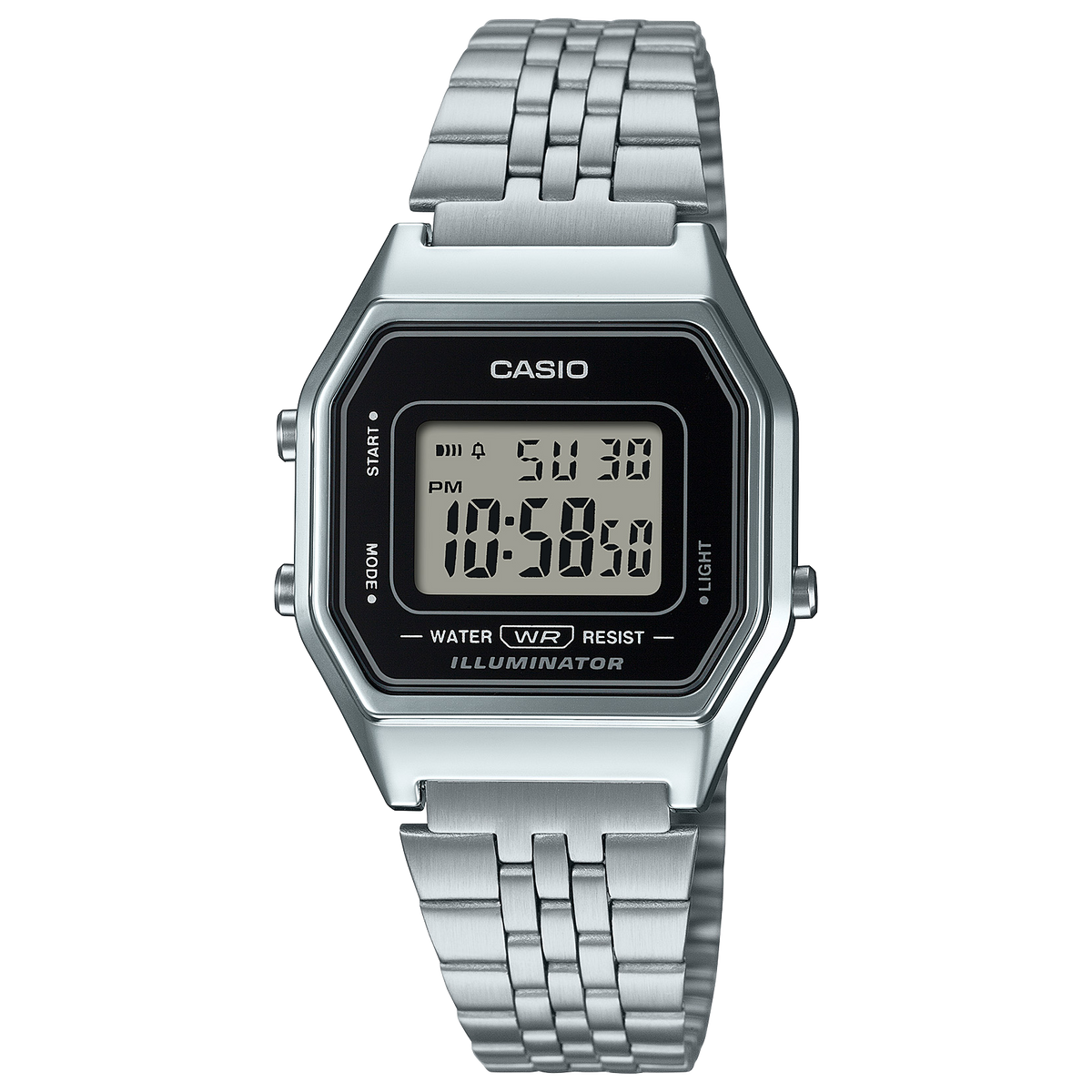 Relógio Digital Casio Preto e Prateado - LA680WEA-1