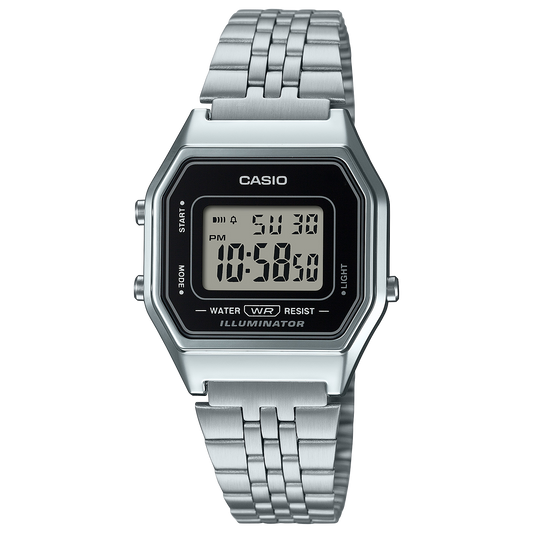 Relógio Digital Casio Preto e Prateado - LA680WEA-1