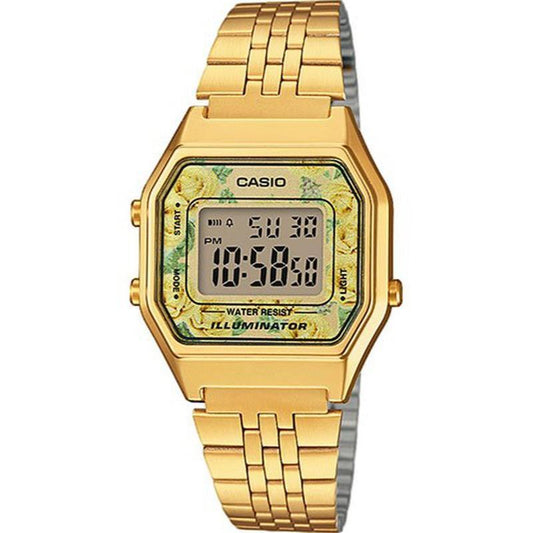 Relógio Digital Casio Dourado Floral - LA680WEGA-9C