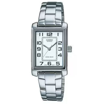 Relógio Casio Retangular Prateado - LTP-1234PD-7B