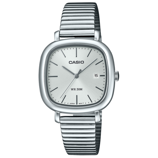 Relógio Casio Quadrado Prateado - LTP-B166D-7AV